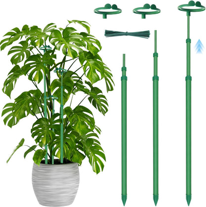 Telescoping Plant Stakes, 3Pcs 17.9IN to 42.3IN Adjustable Monstera Support