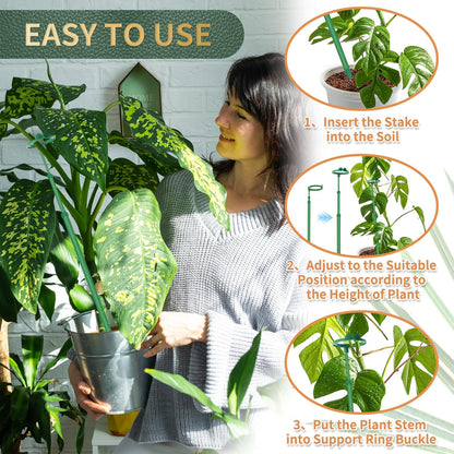 Telescoping Plant Stakes, 3Pcs 17.9IN to 42.3IN Adjustable Monstera Support