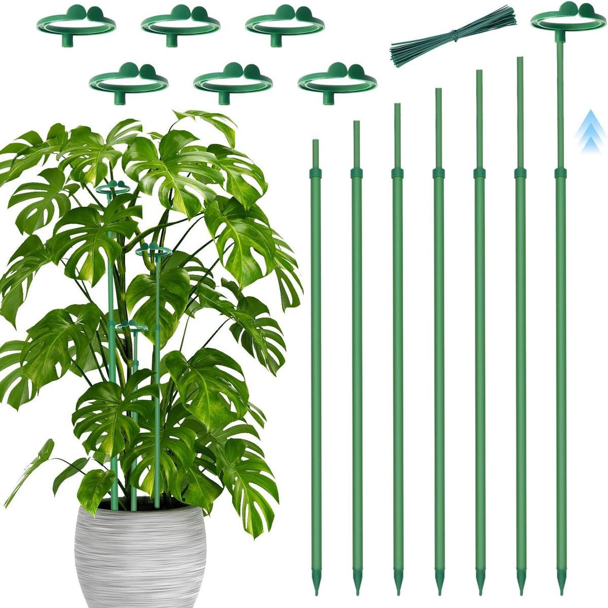 Telescoping Plant Stakes, 3Pcs 17.9IN to 42.3IN Adjustable Monstera Support