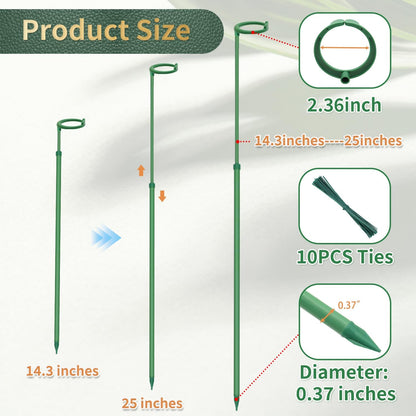Telescoping Plant Stakes, 3Pcs 17.9IN to 42.3IN Adjustable Monstera Support