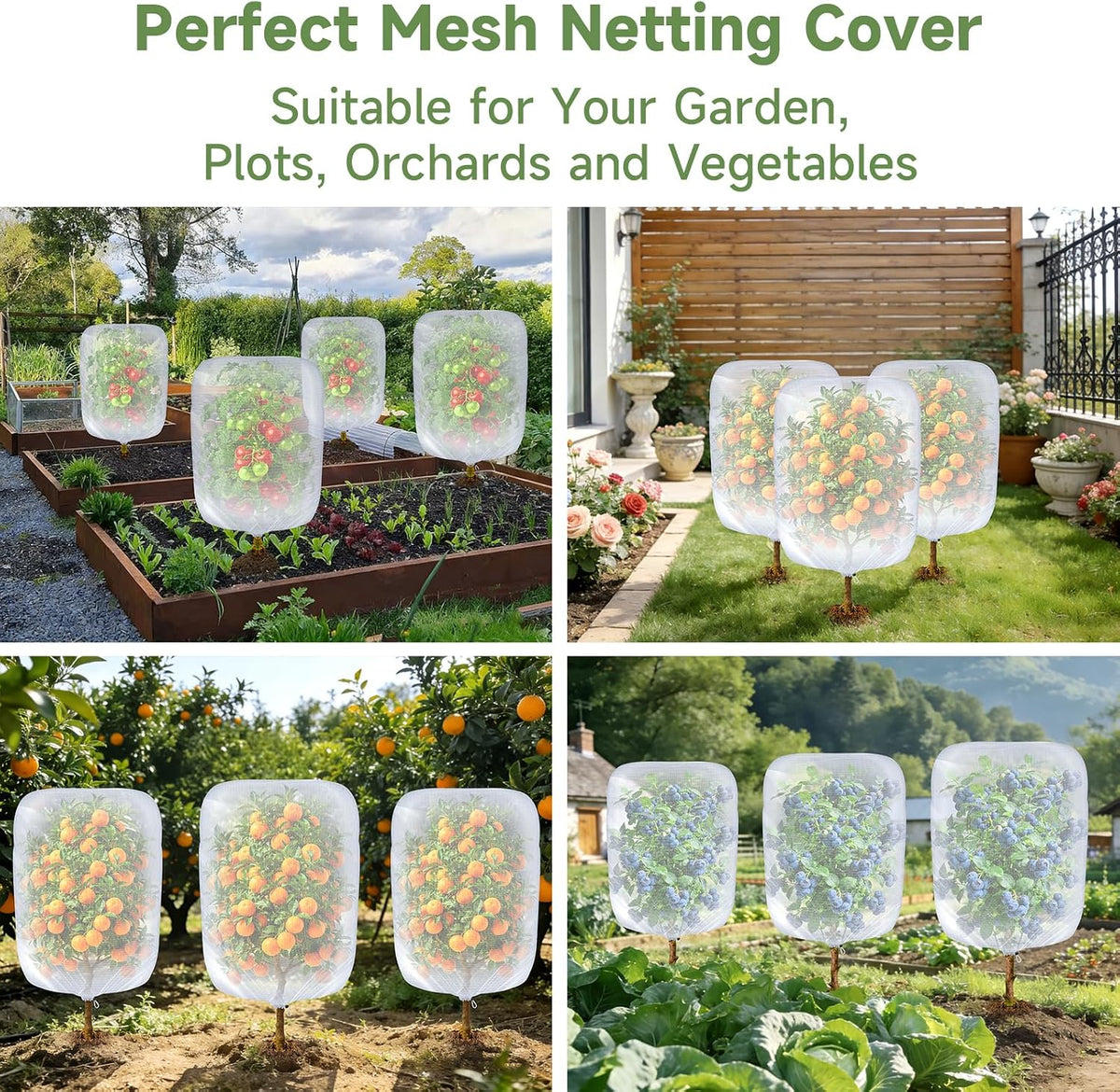 Bird Netting for Blueberry Bushes Protection, 4.9Ft x 3.2Ft, 3Pcs