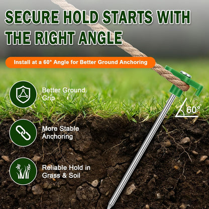 Heavy Duty Tent Stakes 7 Inch, 10 Pack Galvanized Steel Camping Pegs, Ground Anchors for Tents, Canopy and Tarp, Rust Resistant Metal Stakes with High Visibility Orange Heads for Outdoor