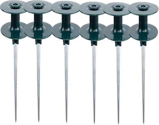 6Pcs Hose Guide Spikes,Hose Stake Holder with Spin Wheel for Keeps Garden Hose Out of Flower Beds Garden Lawn Plant Flower Vegetable 3.66in, Green, 210429XA01-6TZ-10439-1254251981
