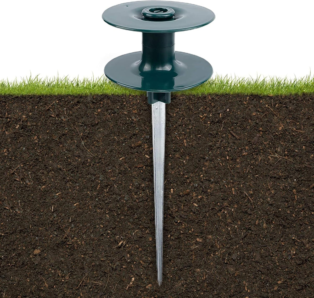 6Pcs Hose Guide Spikes,Hose Stake Holder with Spin Wheel for Keeps Garden Hose Out of Flower Beds Garden Lawn Plant Flower Vegetable 3.66in, Green, 210429XA01-6TZ-10439-1254251981