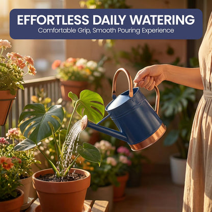 1 Gallon Metal Watering Can with Removable Long Spout & Sprinkler Head for Indoor & Outdoor Use Ideal for Garden Flowers Potted Plants Houseplants Modern Decorative Home Accessories, Bronze