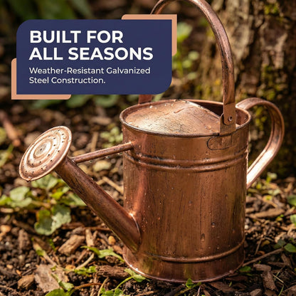 1 Gallon Metal Watering Can with Removable Long Spout & Sprinkler Head for Indoor & Outdoor Use Ideal for Garden Flowers Potted Plants Houseplants Modern Decorative Home Accessories, Bronze