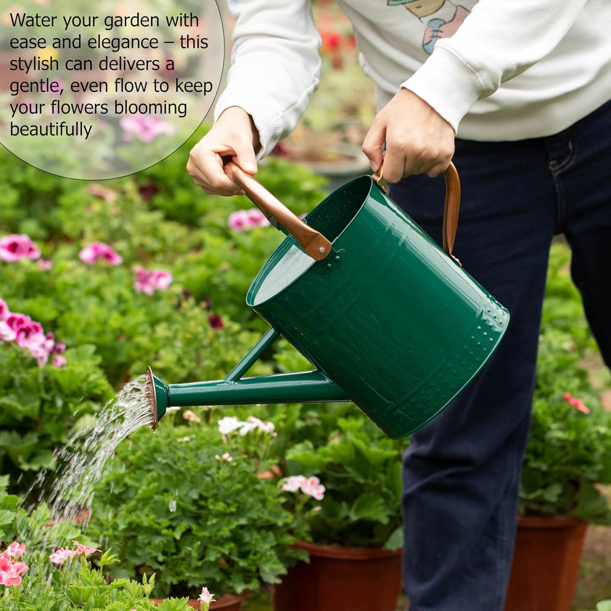 1 Gallon Metal Watering Can with Removable Long Spout & Sprinkler Head for Indoor & Outdoor Use Ideal for Garden Flowers Potted Plants Houseplants Modern Decorative Home Accessories, Bronze