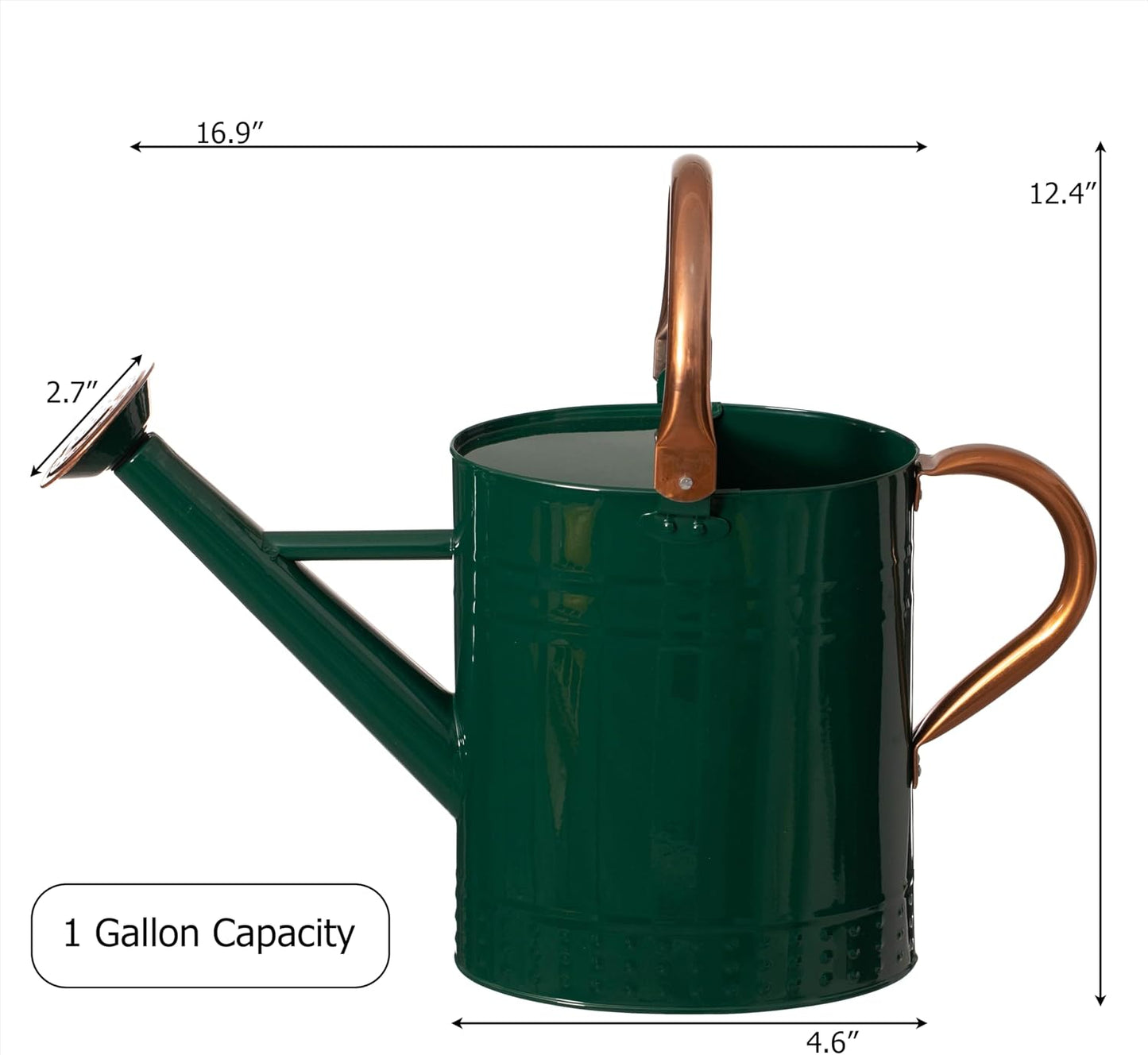 1 Gallon Metal Watering Can with Removable Long Spout & Sprinkler Head for Indoor & Outdoor Use Ideal for Garden Flowers Potted Plants Houseplants Modern Decorative Home Accessories, Bronze