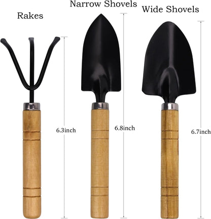 Kids Gardening Tools Set, 3-Piece Shovel Trowel Rake Kit