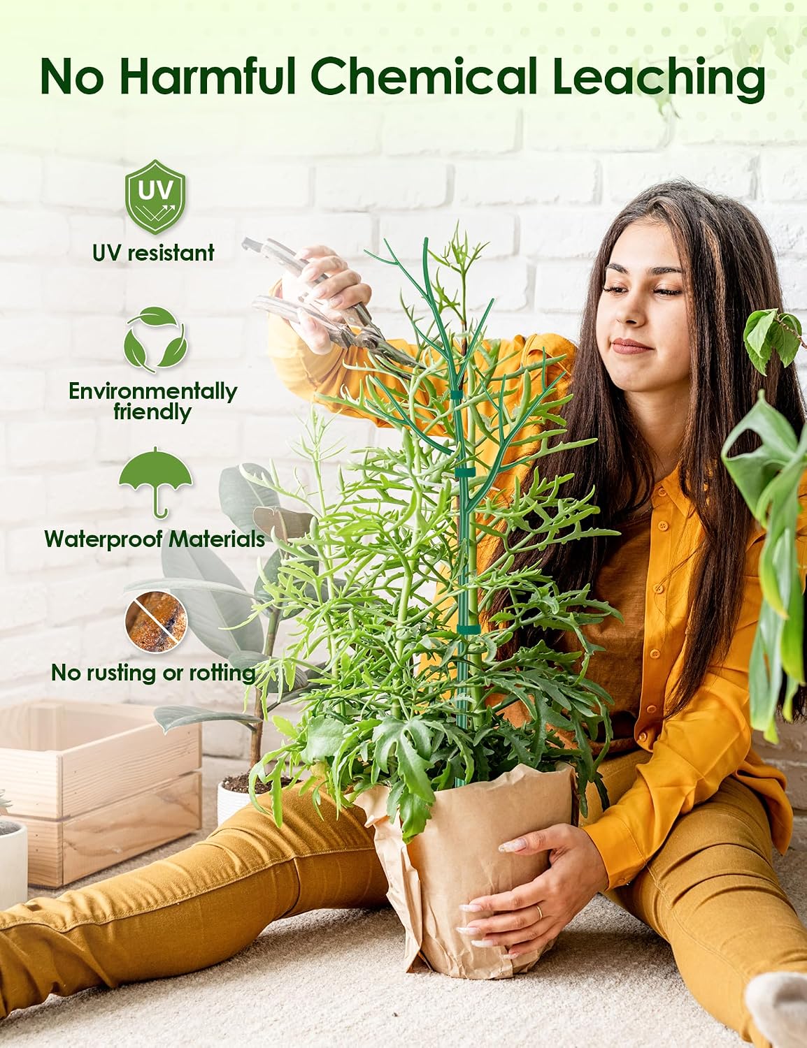 39.5" Comprehensive Plant Support Stake Set of 6 - Durable
