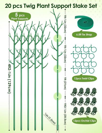 39.5" Comprehensive Plant Support Stake Set of 6 - Durable