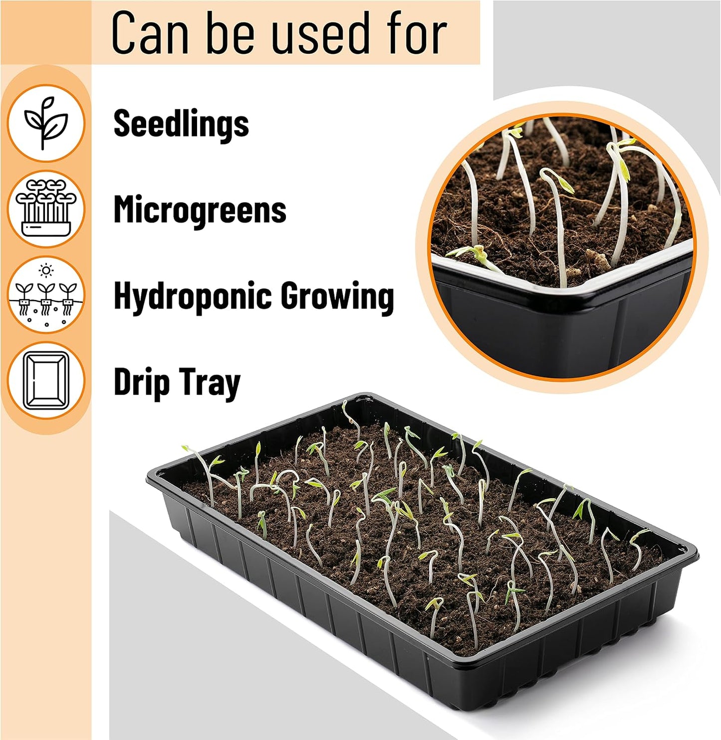 Seed Starter Trays, 5 Pack, 17"x10"x2.4"