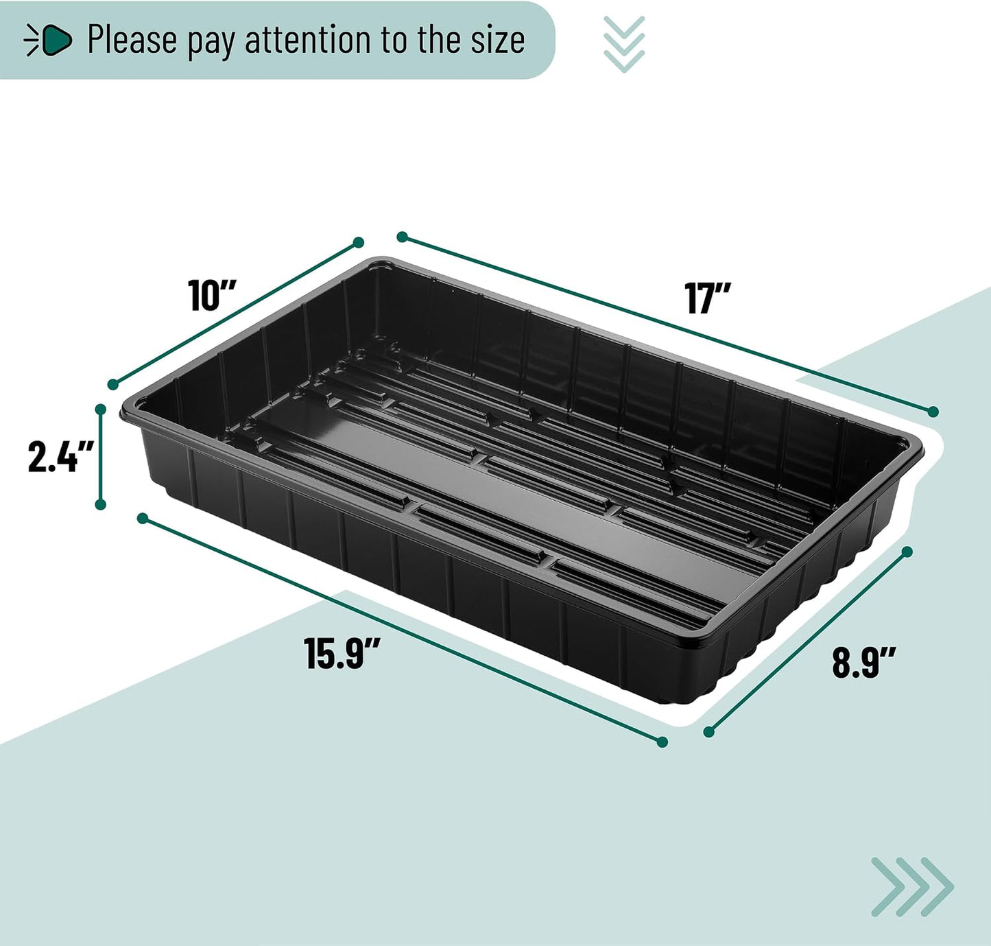 Seed Starter Trays, 5 Pack, 17"x10"x2.4"
