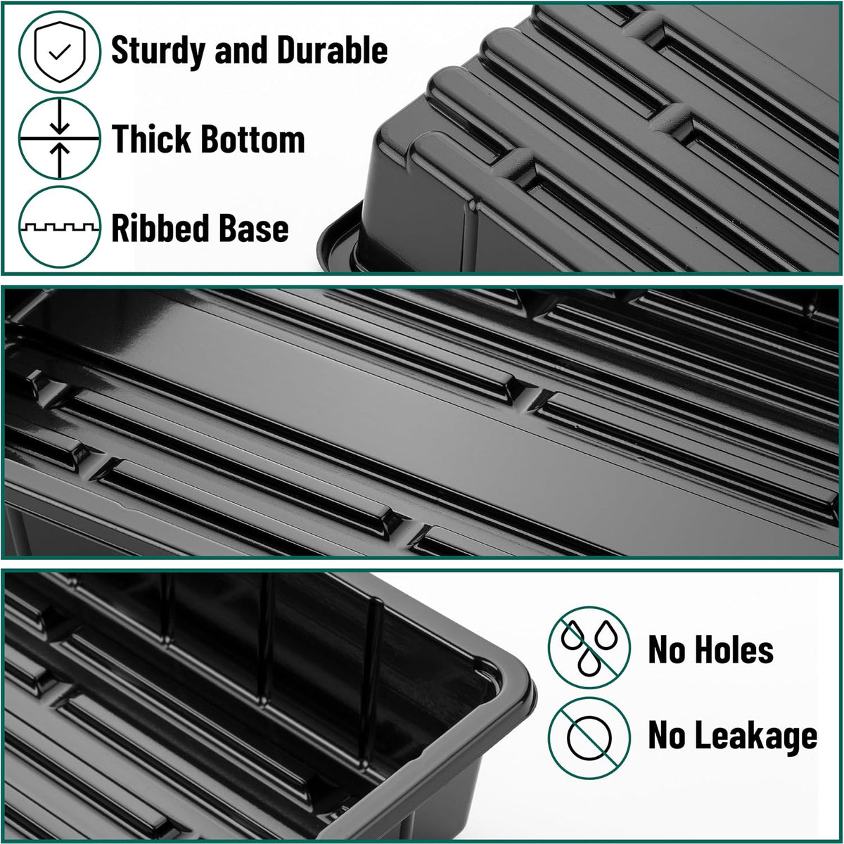 Seed Starter Trays, 5 Pack, 17"x10"x2.4"