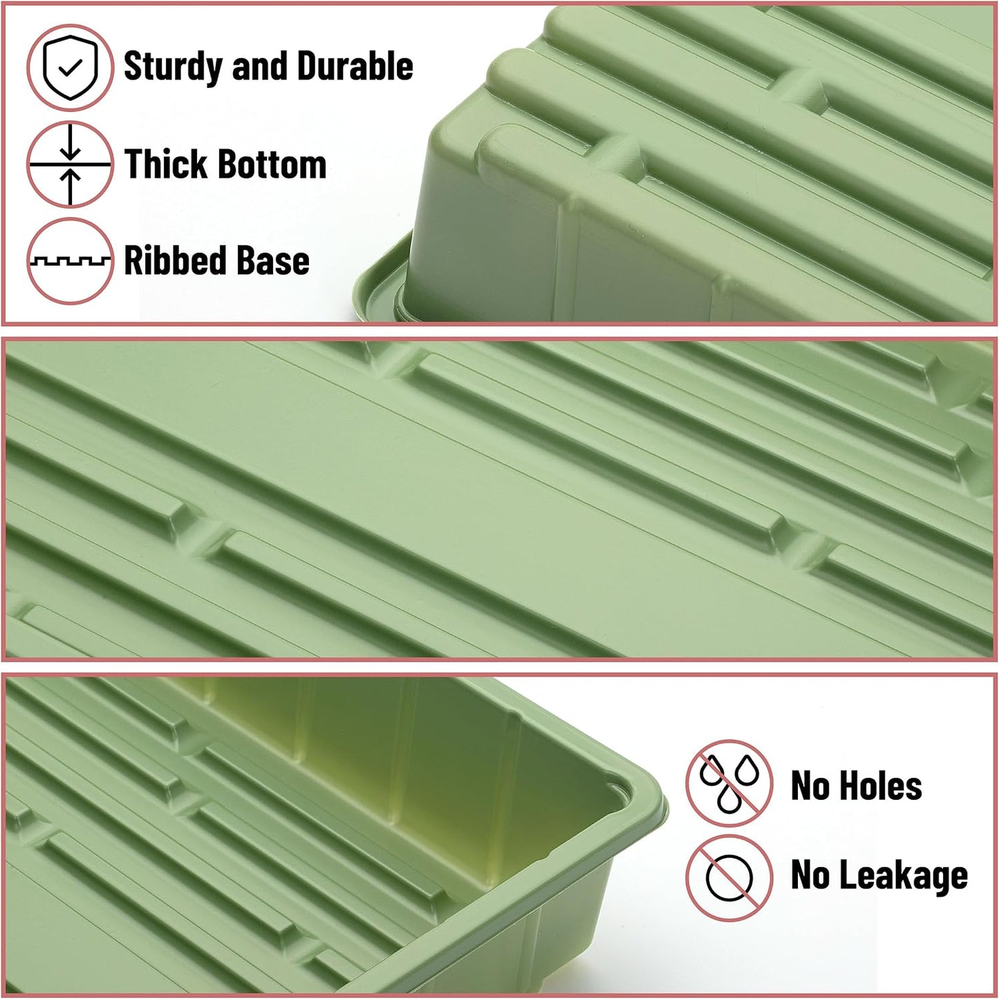 Seed Starter Trays, 5 Pack, 17"x10"x2.4"