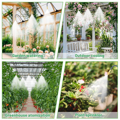 49.2Ft 1/4" Drip Irrigation System 360° Watering Misting System