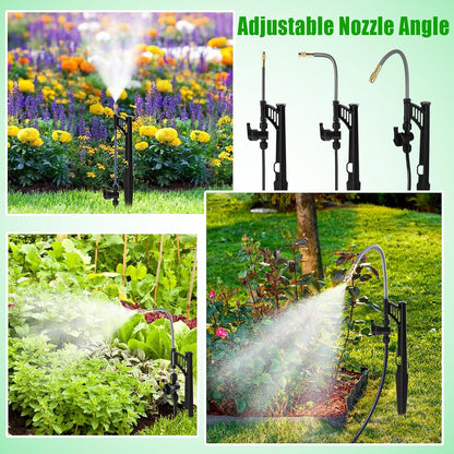 49.2Ft 1/4" Drip Irrigation System 360° Watering Misting System