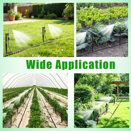 49.2Ft 1/4" Drip Irrigation System 360° Watering Misting System