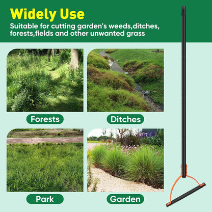 60 INCH Weed Grass Cutter, Double-Edged Serrated Sharp Steel Blade