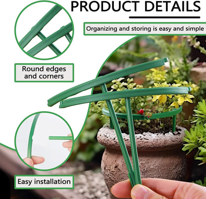 24 Pieces Half Round Plant Support Stakes, Stackable Garden Flower Support Rings, Outdoor Indoor Plant Cage Holder Trellis for Climbing Tomato Flowerpot (24, Each Tier of 9.4")
