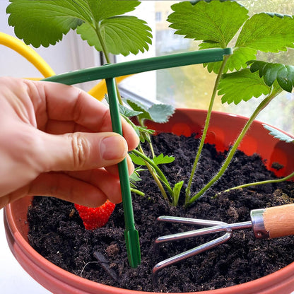 24 Pieces Half Round Plant Support Stakes, Stackable Garden Flower Support Rings, Outdoor Indoor Plant Cage Holder Trellis for Climbing Tomato Flowerpot (24, Each Tier of 9.4")