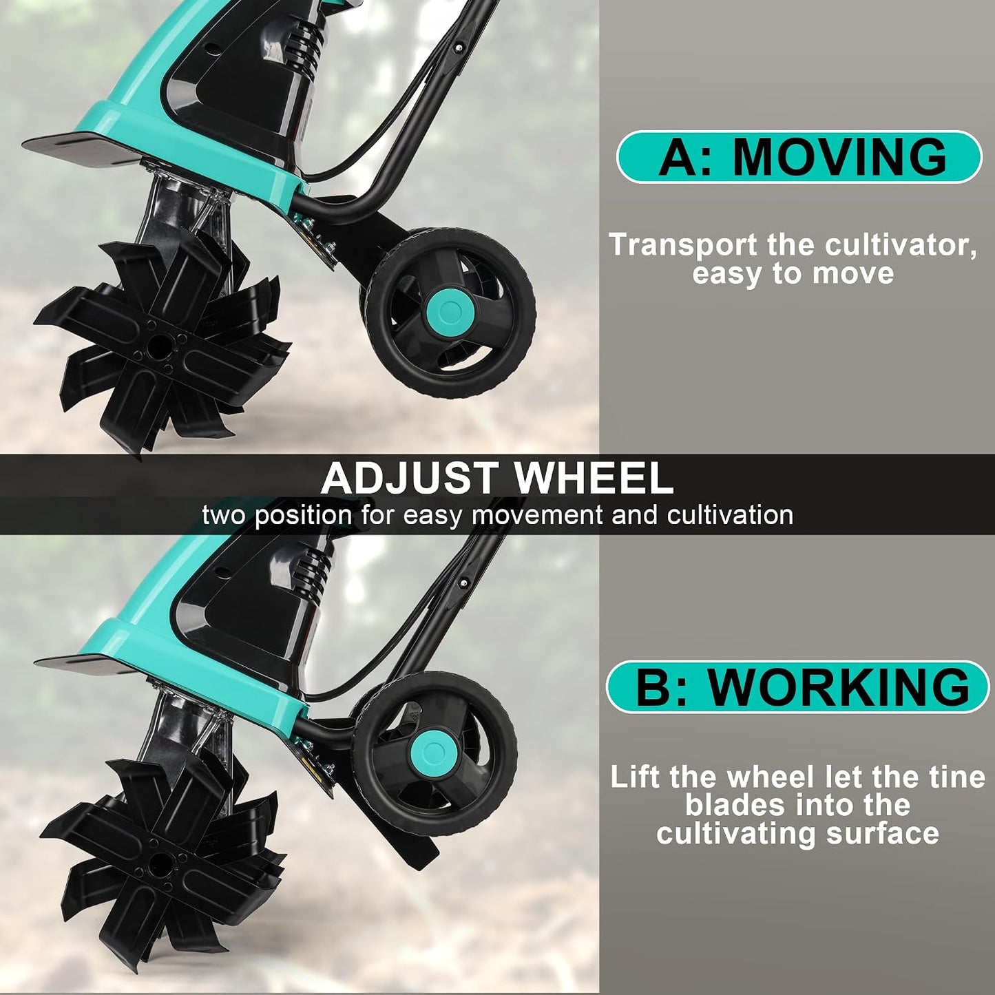 IncwBo 12'' 10.5AMP Corded Electric Garden Roto Tiller Cultivator Powerful