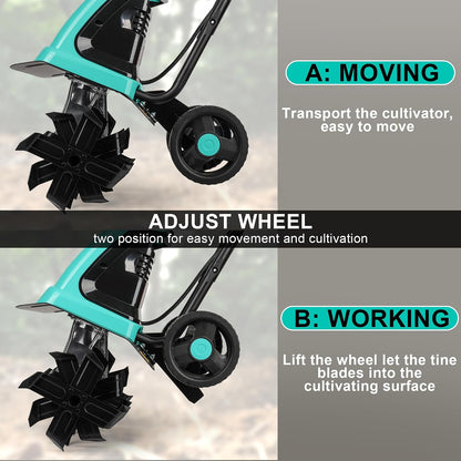 IncwBo 12'' 10.5AMP Corded Electric Garden Roto Tiller Cultivator Powerful