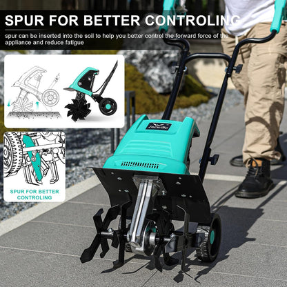 IncwBo 12'' 10.5AMP Corded Electric Garden Roto Tiller Cultivator Powerful