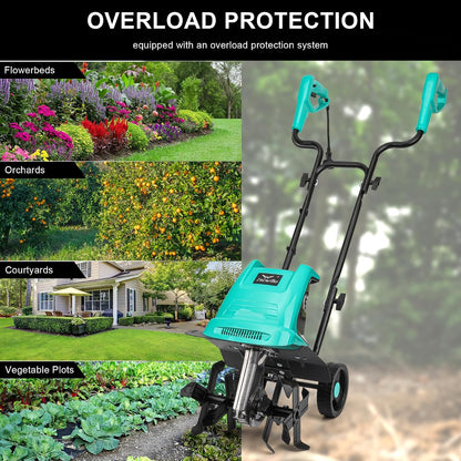IncwBo 12'' 10.5AMP Corded Electric Garden Roto Tiller Cultivator Powerful