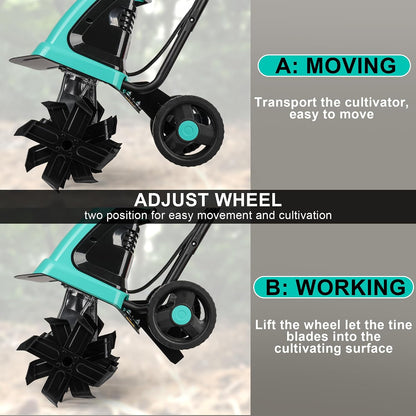 IncwBo 12'' 10.5AMP Corded Electric Garden Roto Tiller Cultivator Powerful