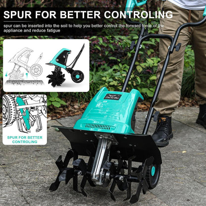 IncwBo 12'' 10.5AMP Corded Electric Garden Roto Tiller Cultivator Powerful