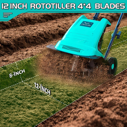 IncwBo 12'' 10.5AMP Corded Electric Garden Roto Tiller Cultivator Powerful