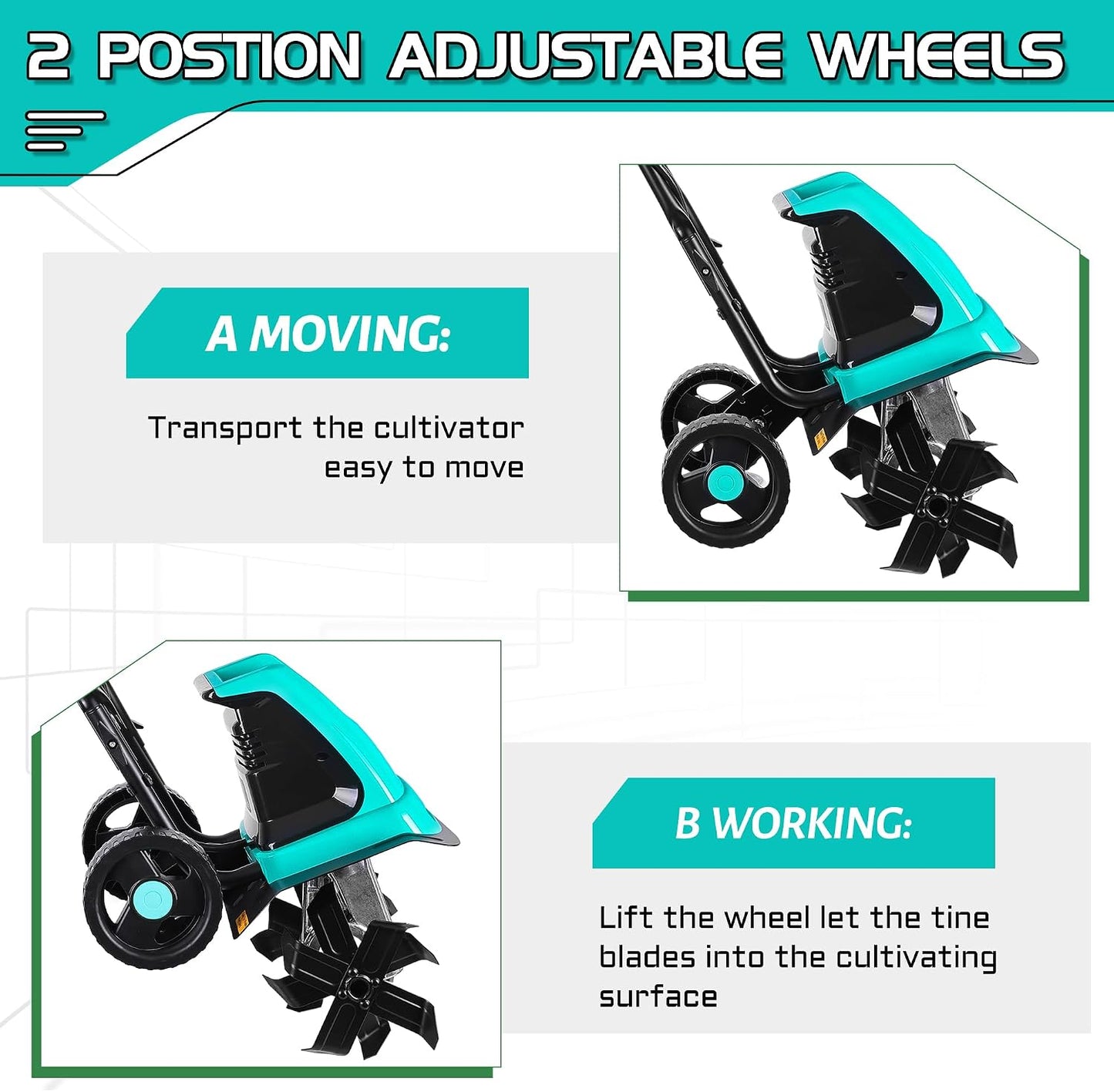 IncwBo 12'' 10.5AMP Corded Electric Garden Roto Tiller Cultivator Powerful