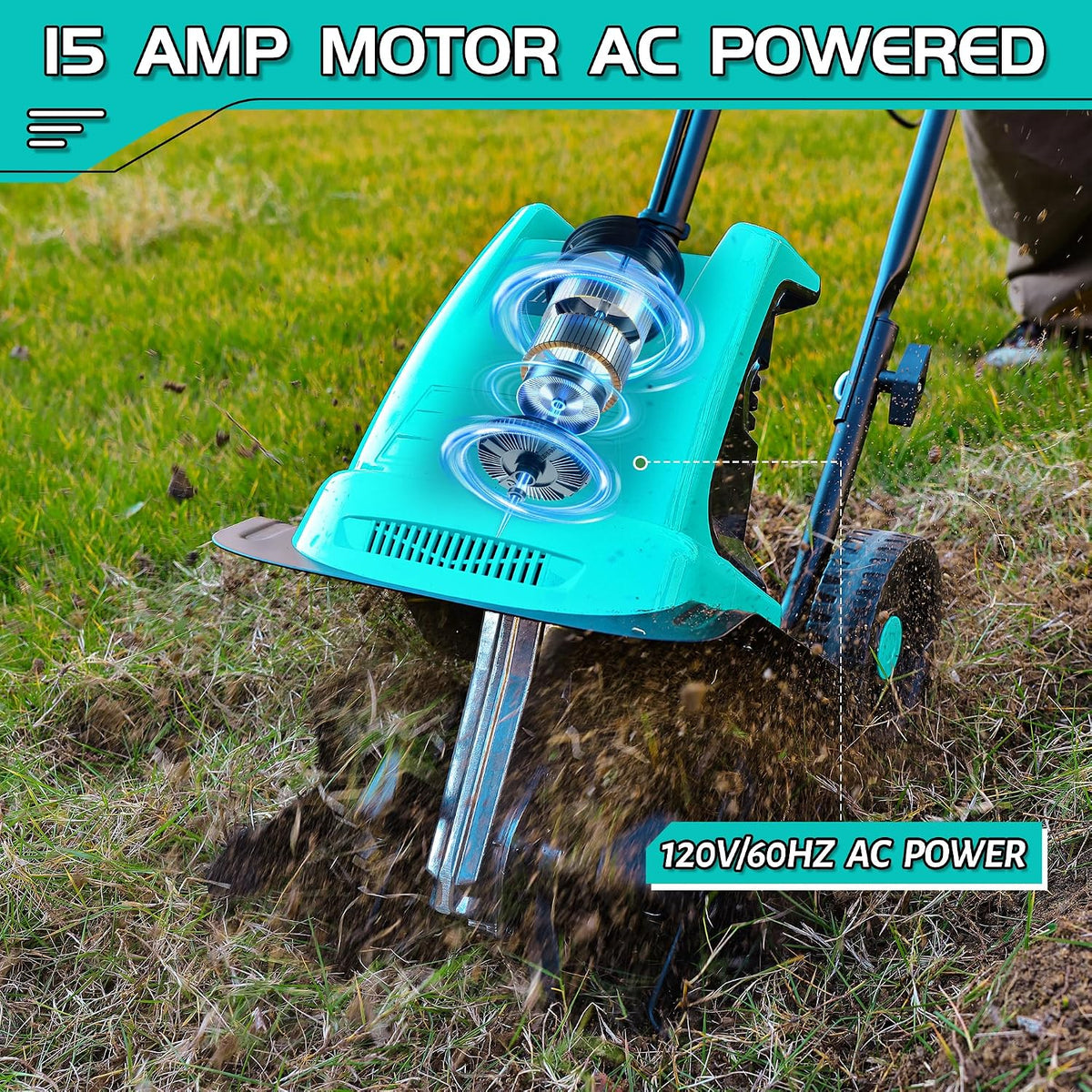 IncwBo 12'' 10.5AMP Corded Electric Garden Roto Tiller Cultivator Powerful