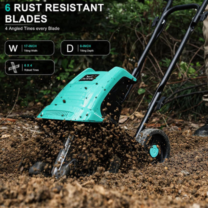 IncwBo 12'' 10.5AMP Corded Electric Garden Roto Tiller Cultivator Powerful