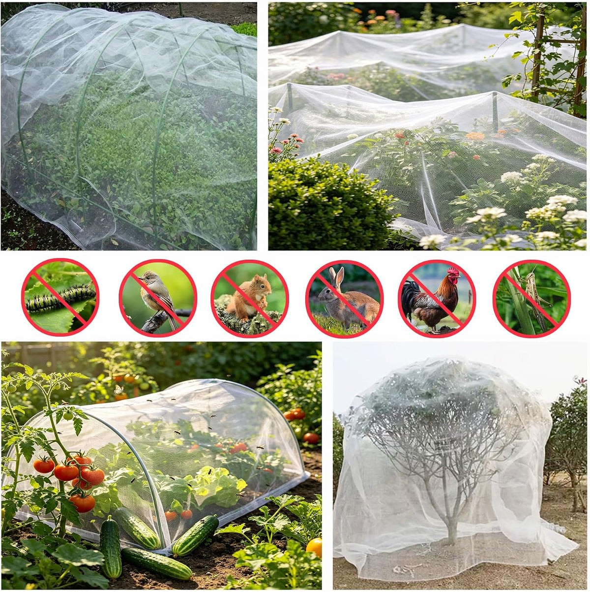 Garden Netting 2 Pack 10x33ft - Ultra Fine Mesh Pest Barrier, Bird & Insect Plant Cover for Vegetables, Fruits, Flowers, Crops, Greenhouses, Raised Flower Beds