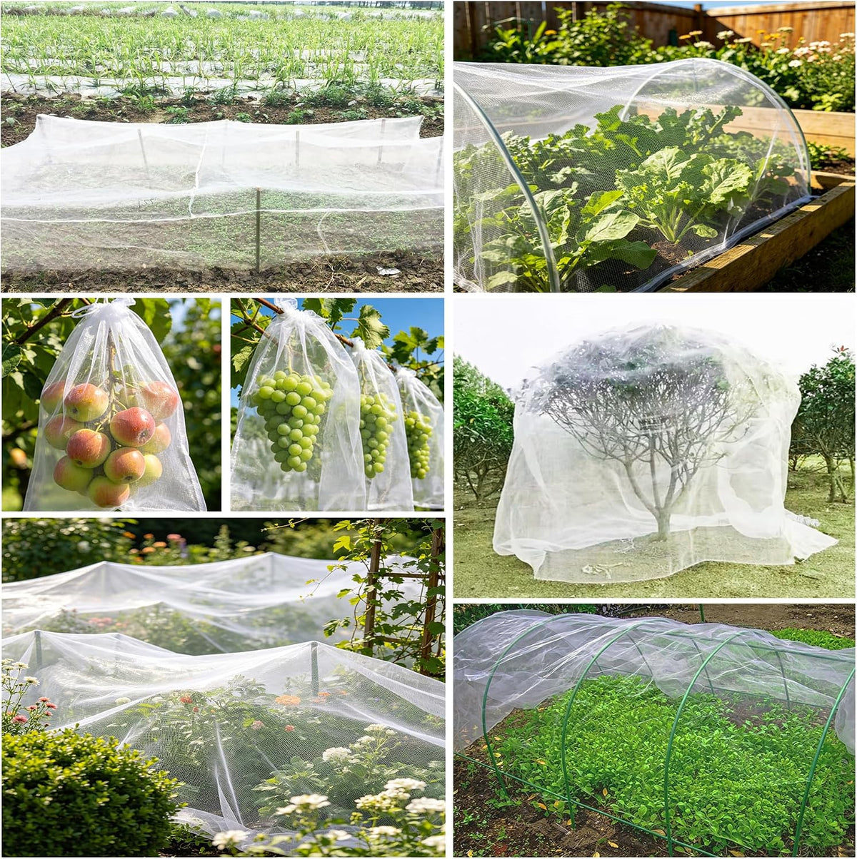 Garden Netting 2 Pack 10x33ft - Ultra Fine Mesh Pest Barrier, Bird & Insect Plant Cover for Vegetables, Fruits, Flowers, Crops, Greenhouses, Raised Flower Beds