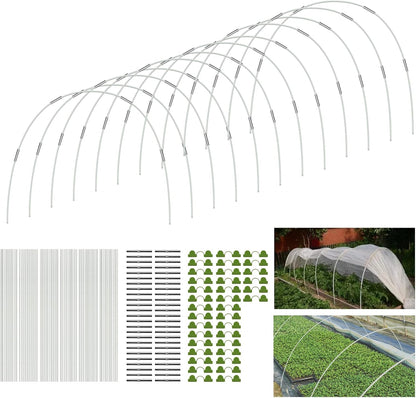 30Pcs Garden Hoop for Raised Beds, 6 Sets of 7FT Long DIY Greenhouse Hoops Grow Tunnel Fiberglass Plant Support Hoops Frame Rust-Free Garden Stakes for Netting Shade Cloth Row Cover Garden Supplies