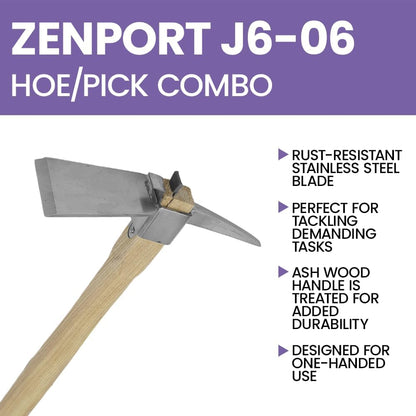 J606 Planting Hoe, 2.5-Inch Wide Stainless Steel Blade, 3-Inch Pick