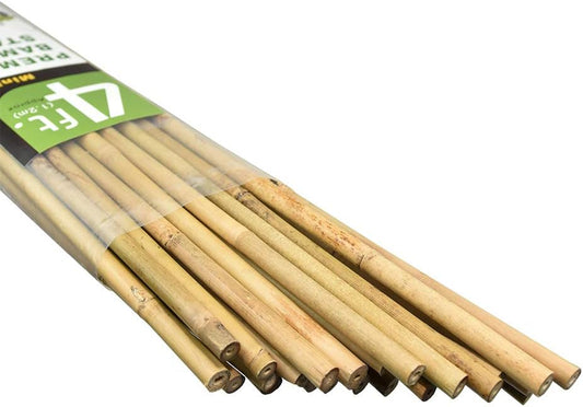 Natural Bamboo Stakes 4 Feet, Eco-Friendly Garden Stakes, Plant Stakes Supports Climbing for Tomatoes, Trees, Beans, 25 Pack