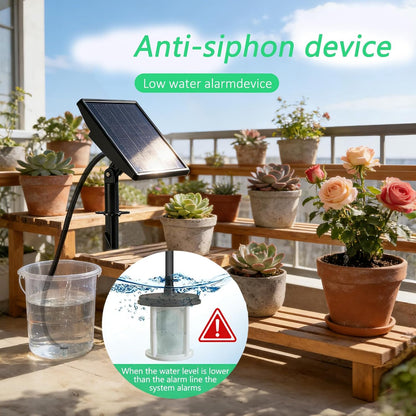 49FT Solar Drip Irrigation System, Automatic Watering Irrigation Kit for 15 Potted Plants, Auto DIY Watering System Plant Water Devices with Timer for Greenhouse Balcony Indoor Outdoor