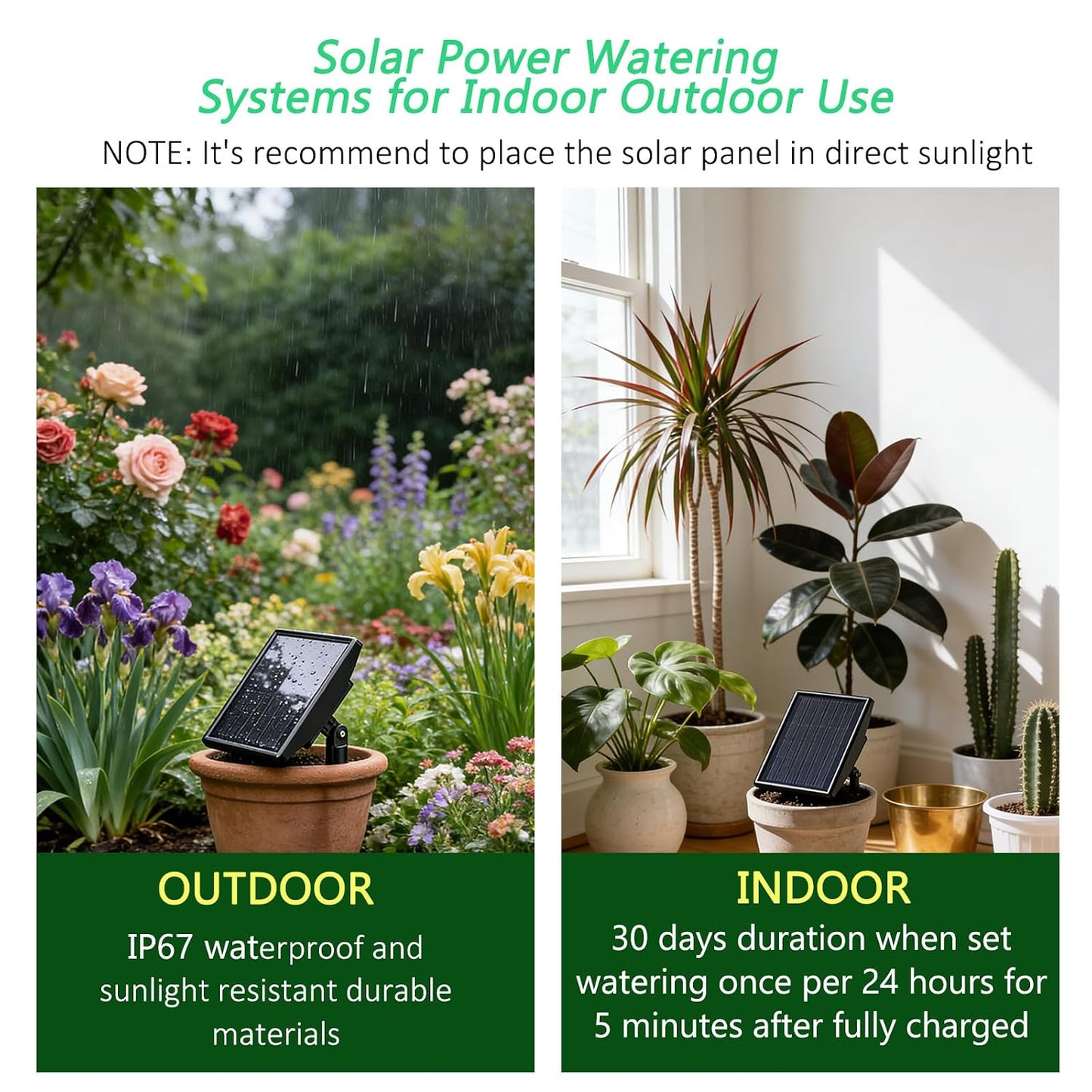 49FT Solar Drip Irrigation System, Automatic Watering Irrigation Kit for 15 Potted Plants, Auto DIY Watering System Plant Water Devices with Timer for Greenhouse Balcony Indoor Outdoor