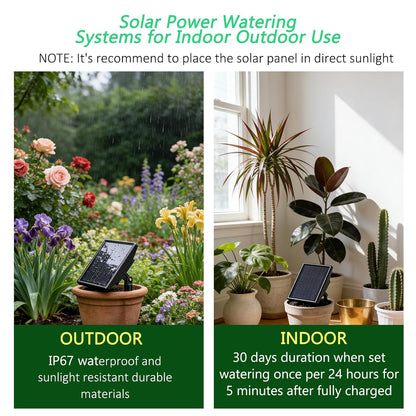 49FT Solar Drip Irrigation System, Automatic Watering Irrigation Kit for 15 Potted Plants, Auto DIY Watering System Plant Water Devices with Timer for Greenhouse Balcony Indoor Outdoor
