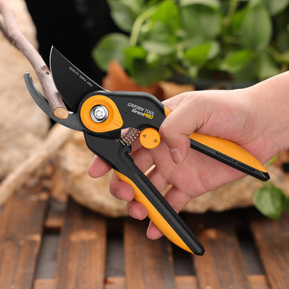 Heavy Duty Bypass Pruning Shears, 8.6", 1.38" Capacity, Orange