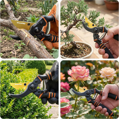 Heavy Duty Bypass Pruning Shears, 8.6", 1.38" Capacity, Orange