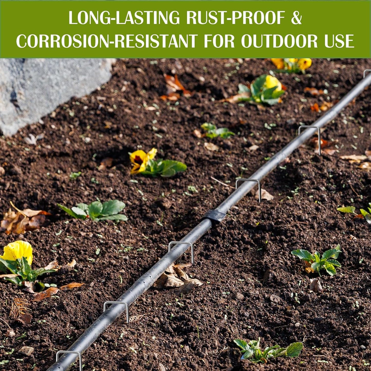 75 Pack Landscape Staples 4 Inch, 12 Gauge Garden Stakes