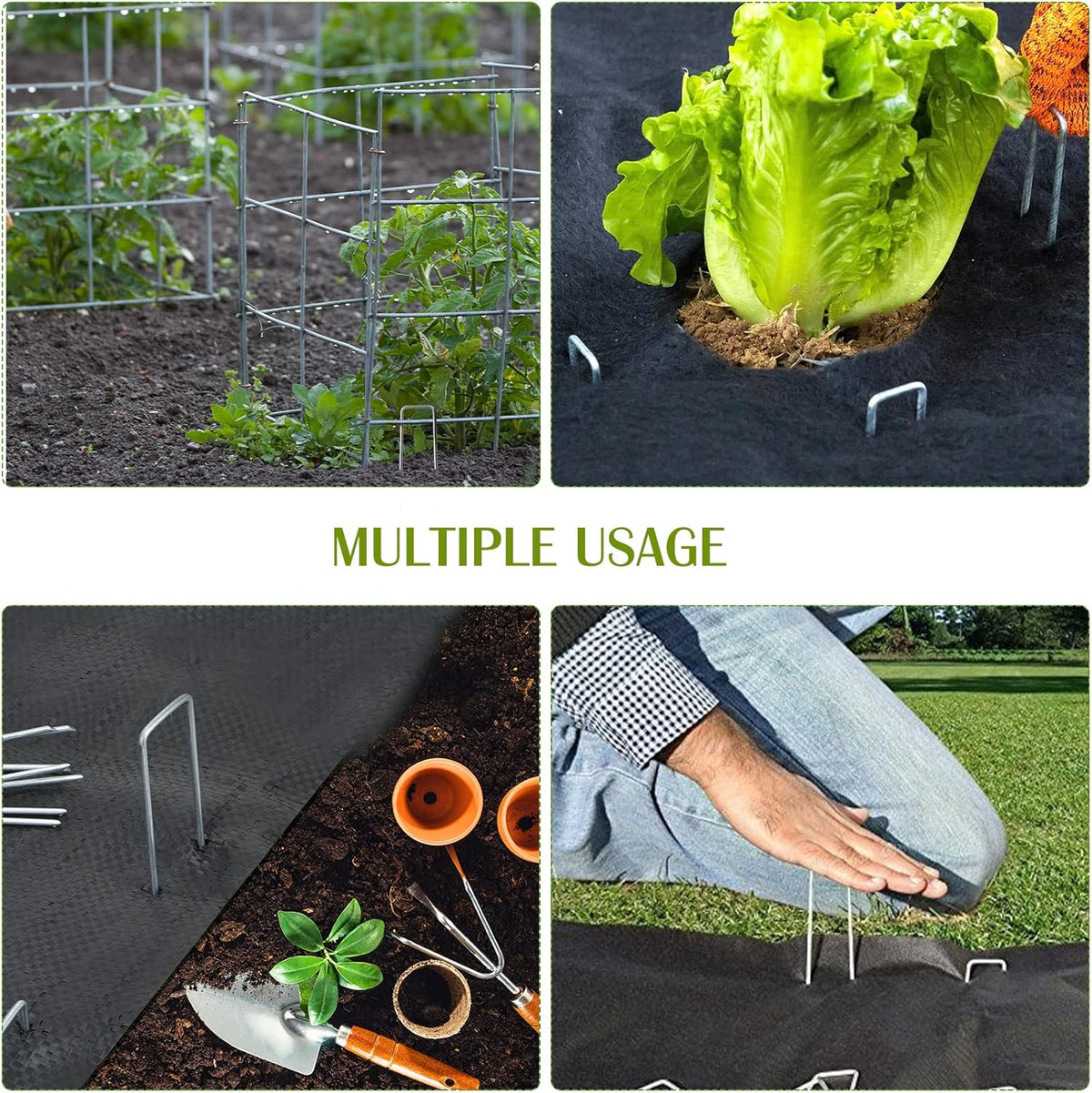 75 Pack Landscape Staples 4 Inch, 12 Gauge Garden Stakes