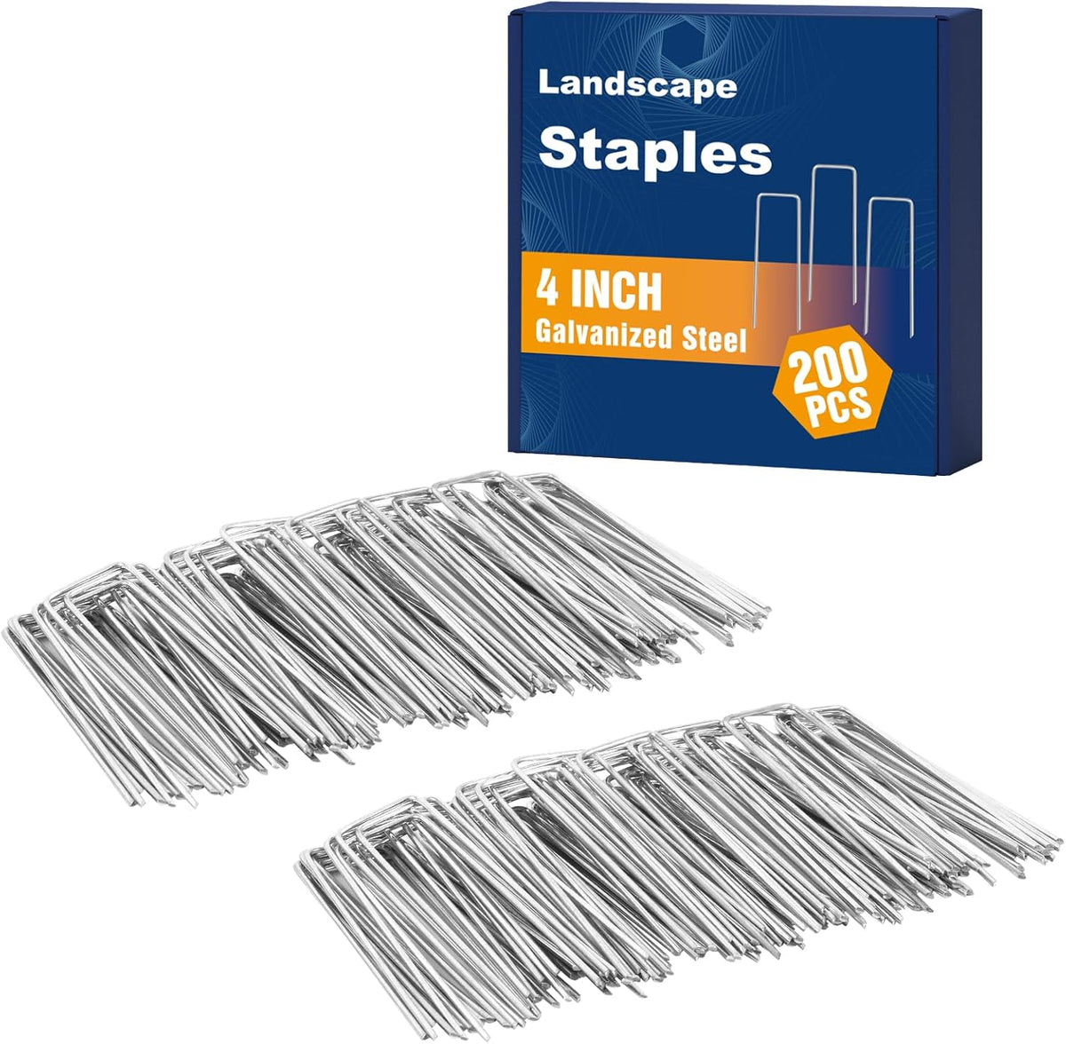 75 Pack Landscape Staples 4 Inch, 12 Gauge Garden Stakes