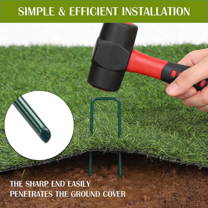 75 Pack Landscape Staples 4 Inch, 12 Gauge Garden Stakes