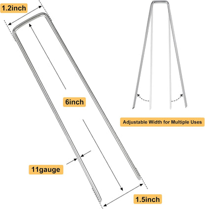 75 Pack Landscape Staples 4 Inch, 12 Gauge Garden Stakes